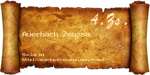 Auerbach Zsuzsa névjegykártya